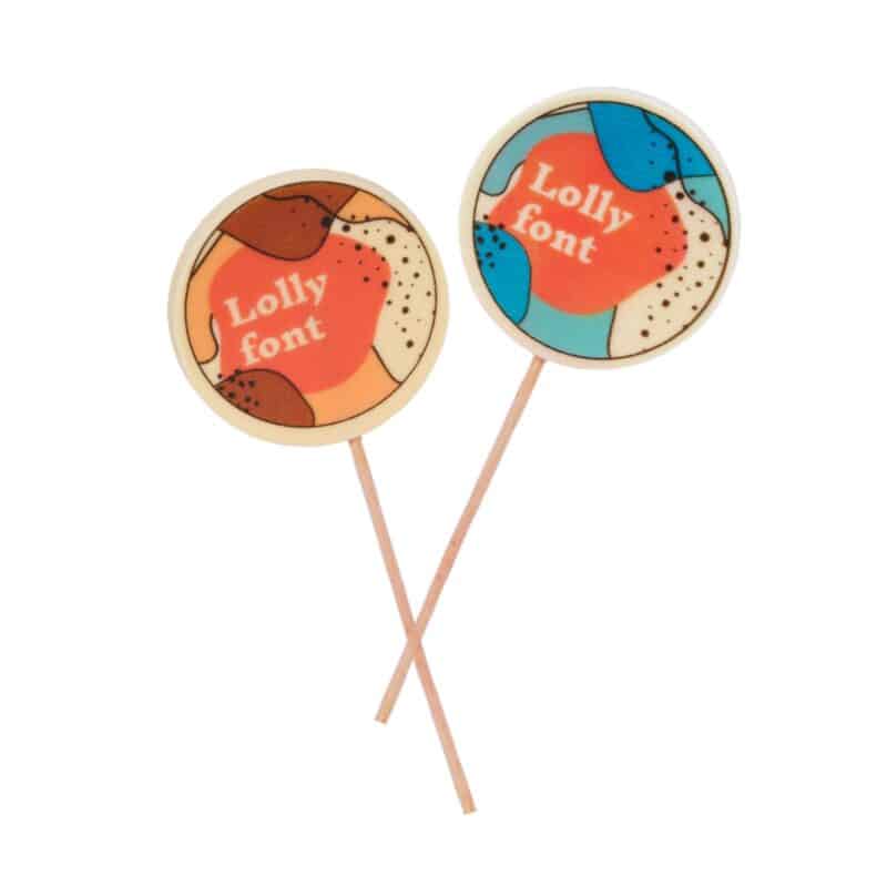 CHOCOLATE LOLLIPOP WITH PRINT LOLLY FONT 40 G
