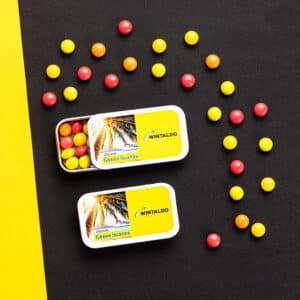 Pastilles and mints with logo